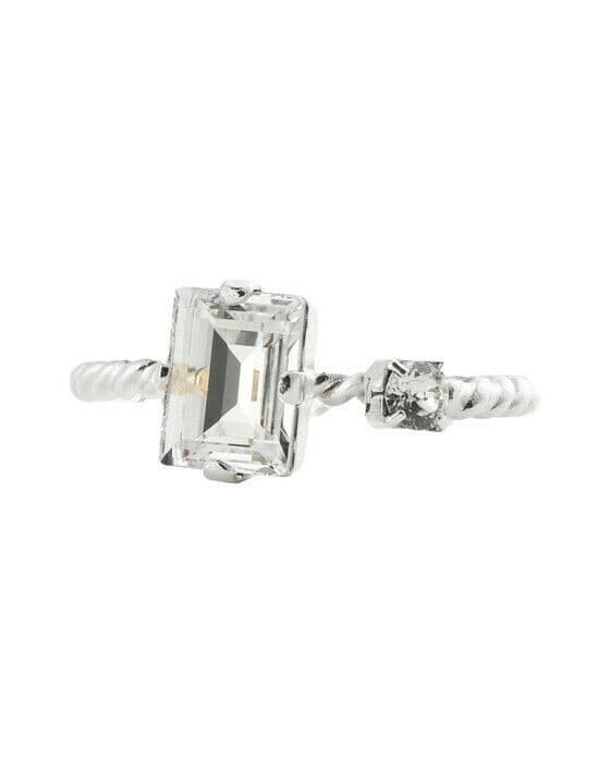 Diora ring rhodium crystal