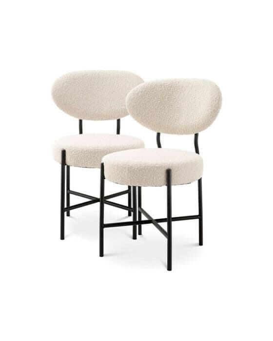 Vicq matstol bouclé cream 2-set