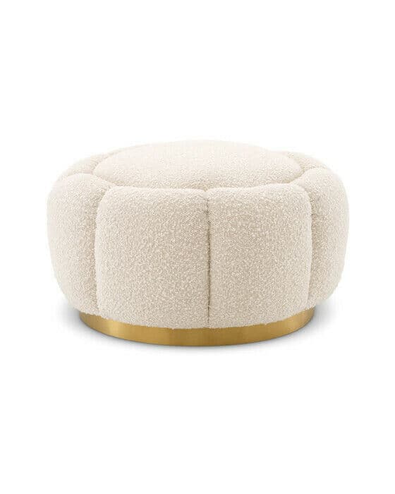 Inger fotpall bouclé cream