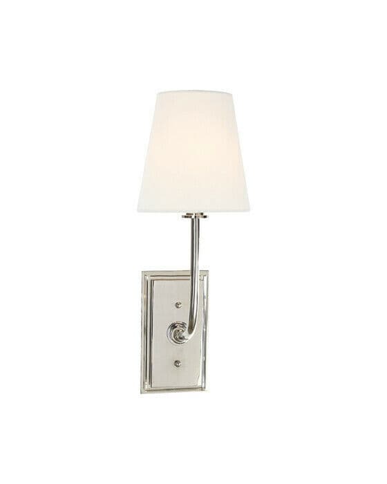 Hulton vägglampa nickel/linne