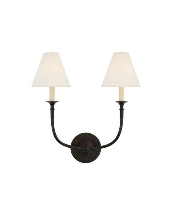 Piaf vägglampa dubbel svart