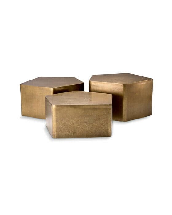 Veenazza soffbord antik mässing 3-set