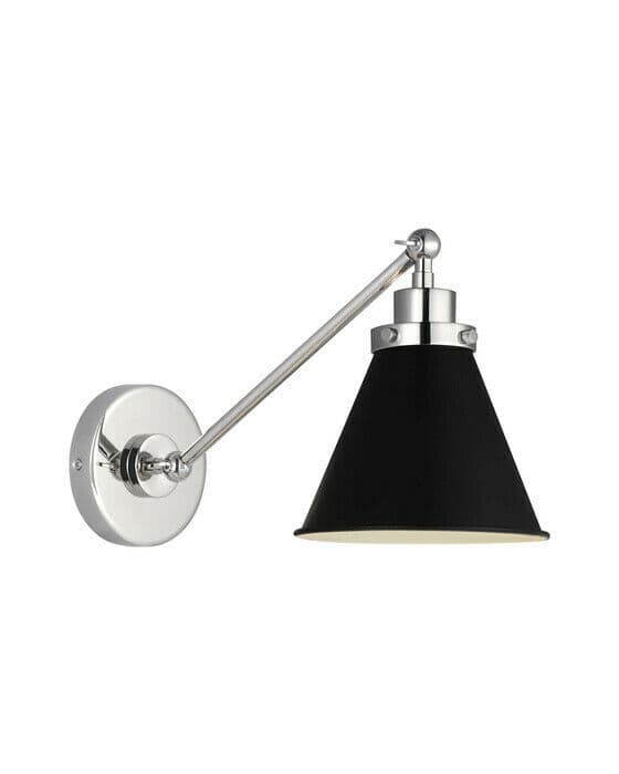 Wellfleet vägglampa svart/nickel