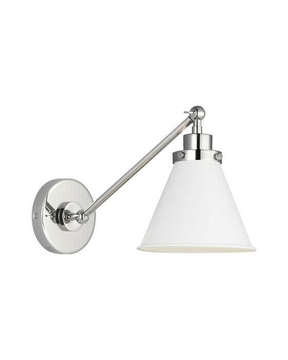 Wellfleet vägglampa vit/nickel