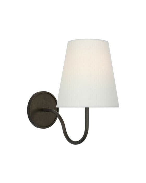 Lyndsie vägglampa aged iron/linne