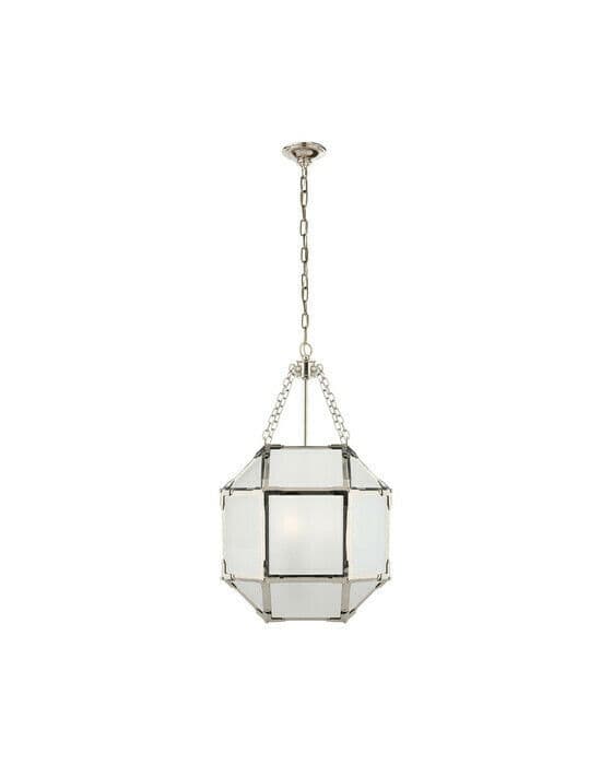 Morris taklampa nickel/frostat glas S