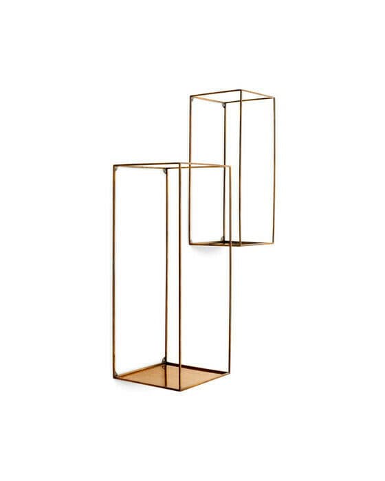 Deco vägghylla vintage mässing 2-set
