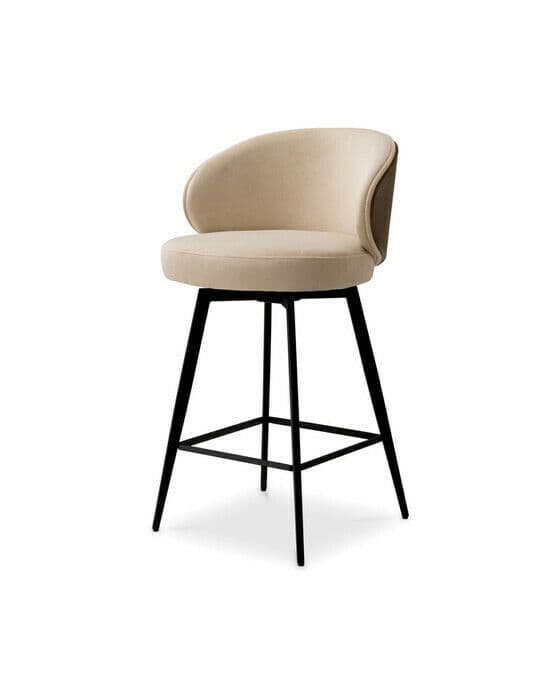 Camerota barstol sabino beige/valnöt
