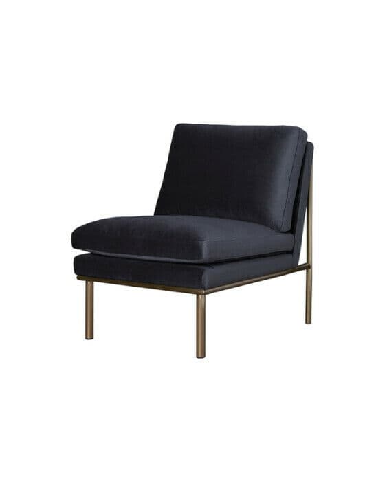 April loungefåtölj black pearl/mässing OUTLET