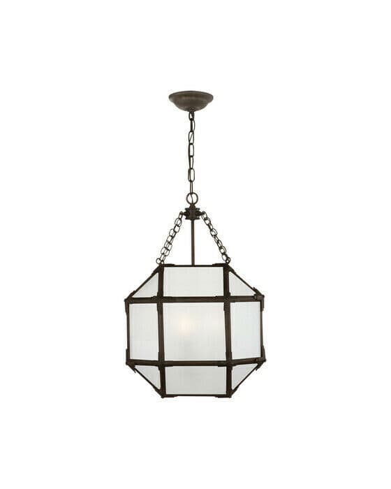 Morris taklampa zink/frostat glas S