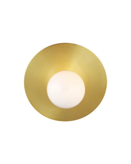 Nodes vägglampa vinklad mässing