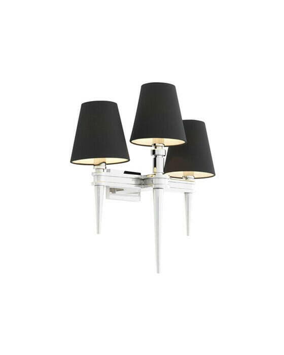 Waterloo vägglampa nickel exkl. skärm OUTLET