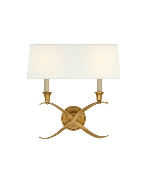 Cross Bouillotte vägglampa antik mässing L