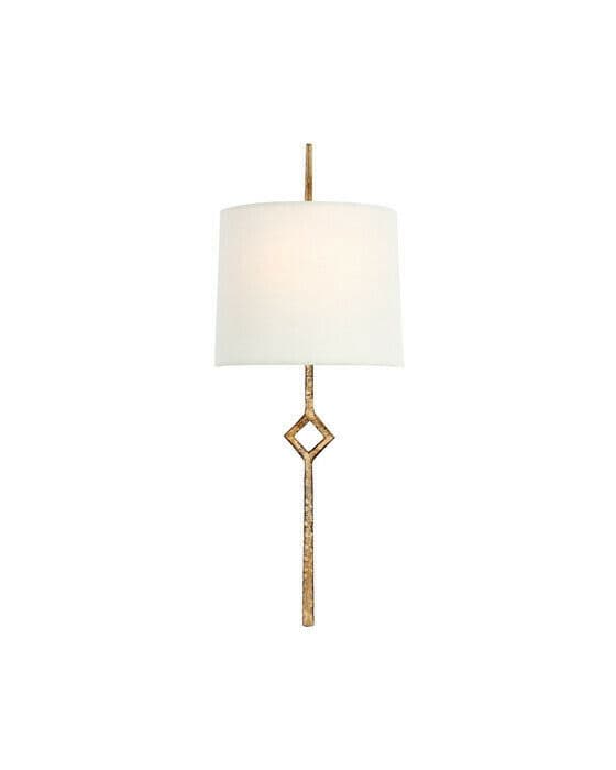 Cranston vägglampa Gilded Iron/linne S