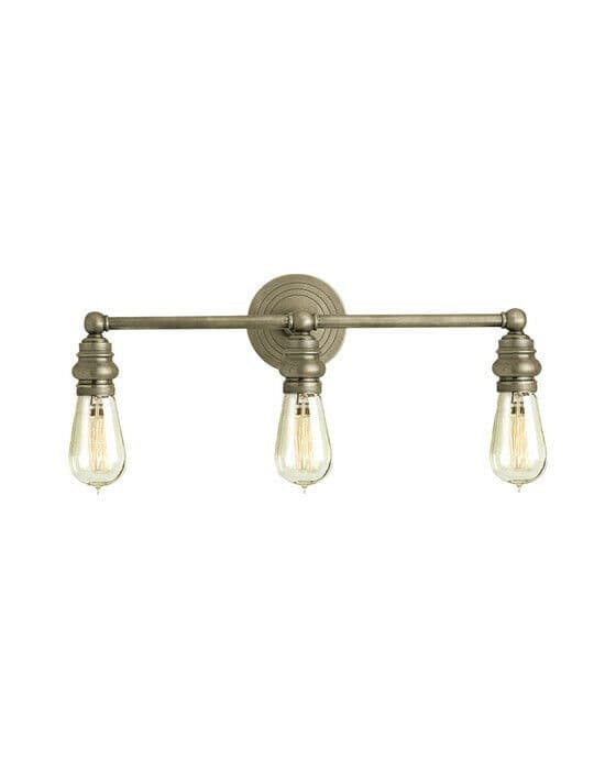 Boston vägglampa trippel antik nickel