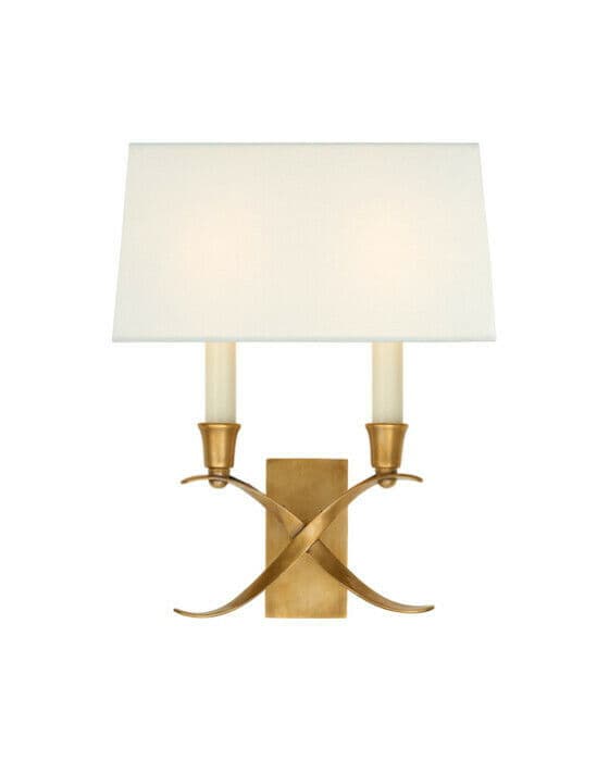 Cross Bouillotte vägglampa antik mässing S