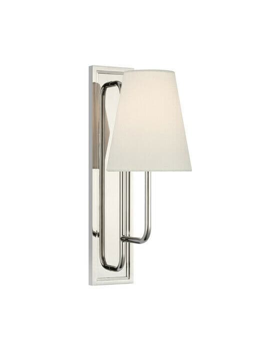 Rui vägglampa nickel/linne