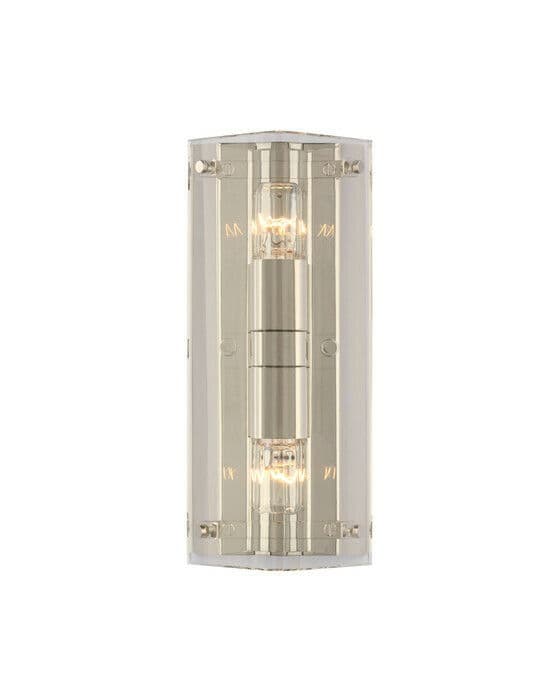 Clayton vägglampa crystal/nickel