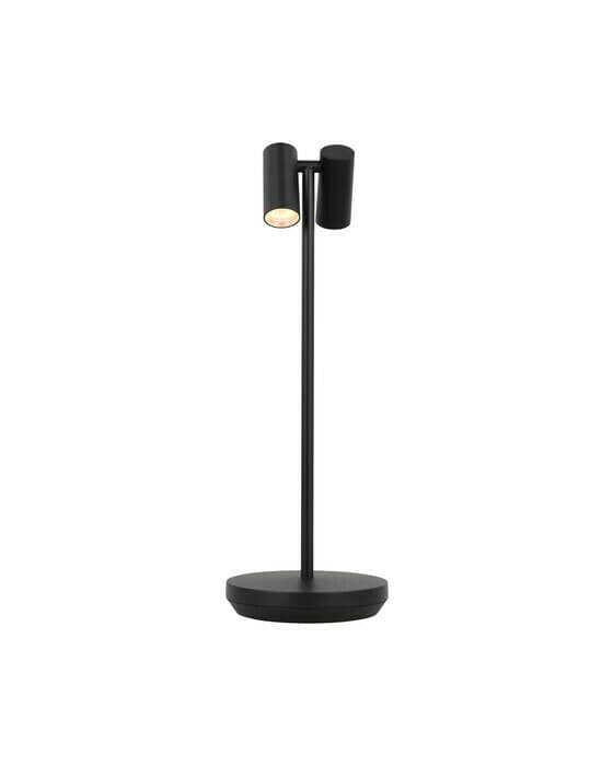 Doppia bordslampa uppladdningsbar svart