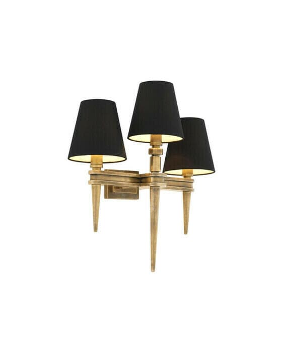 Vägglampa Waterloo Trippel Mässing OUTLET