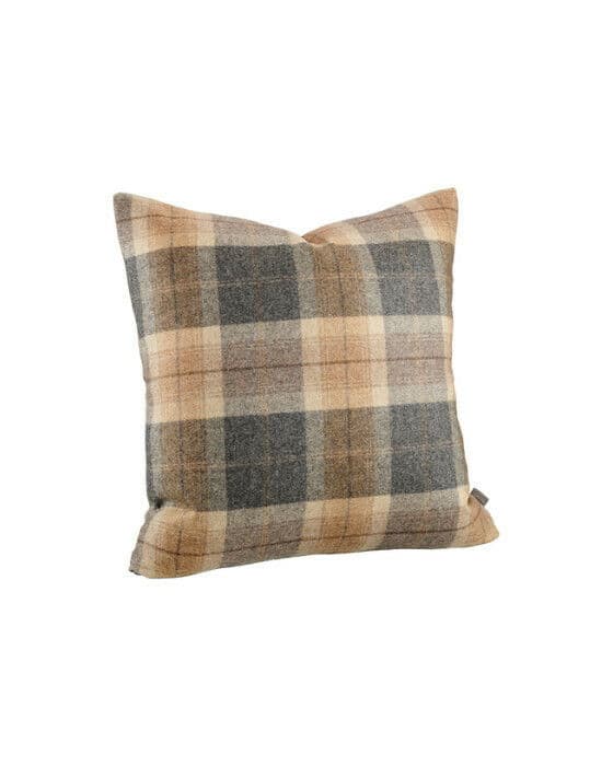Alistair plaid kuddfodral brun