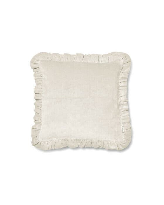 Frilled kuddfodral off-white