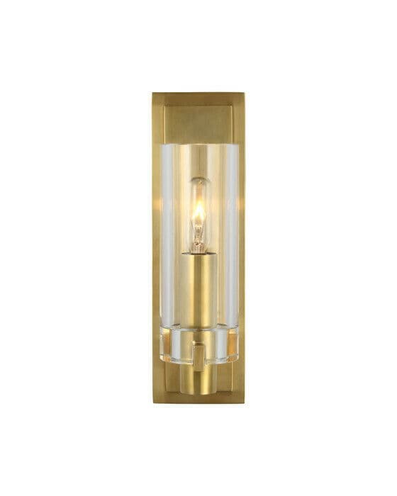 Sonnet Petite vägglampa antik mässing/klarglas