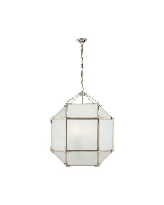 Morris taklampa nickel/frostat glas M