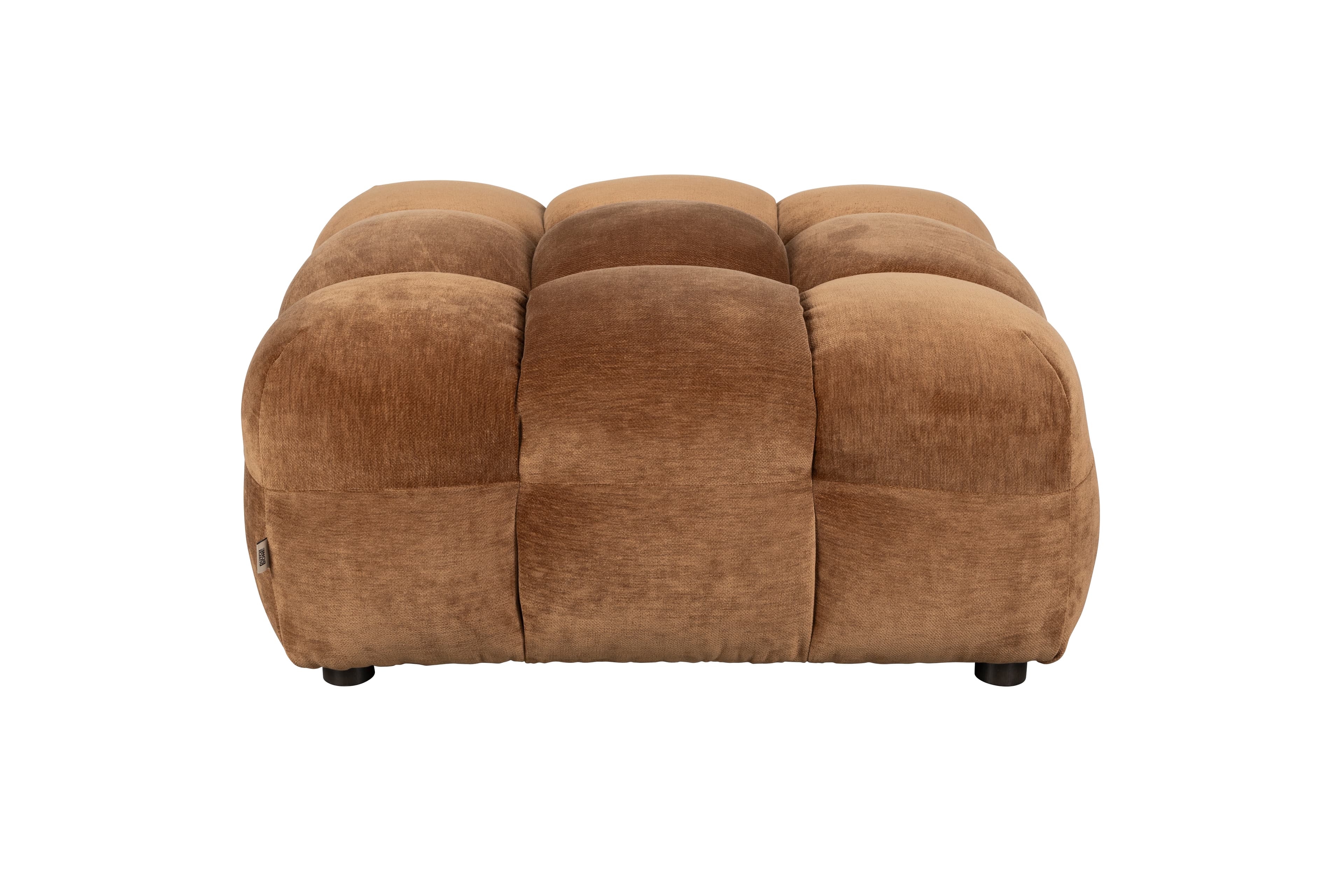 DUTCHBONE Hocker Hackman Velours Cognac