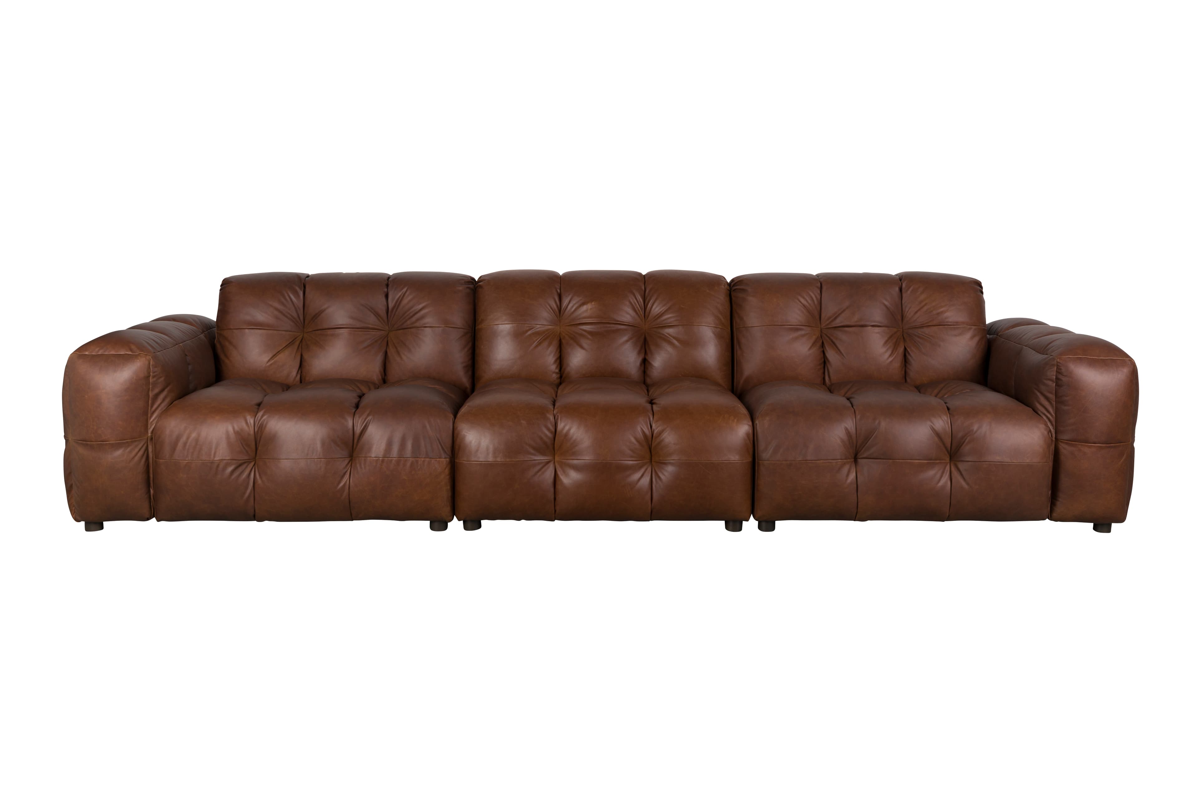 DUTCHBONE Soffa Hackman 4,5-sits läder choklad