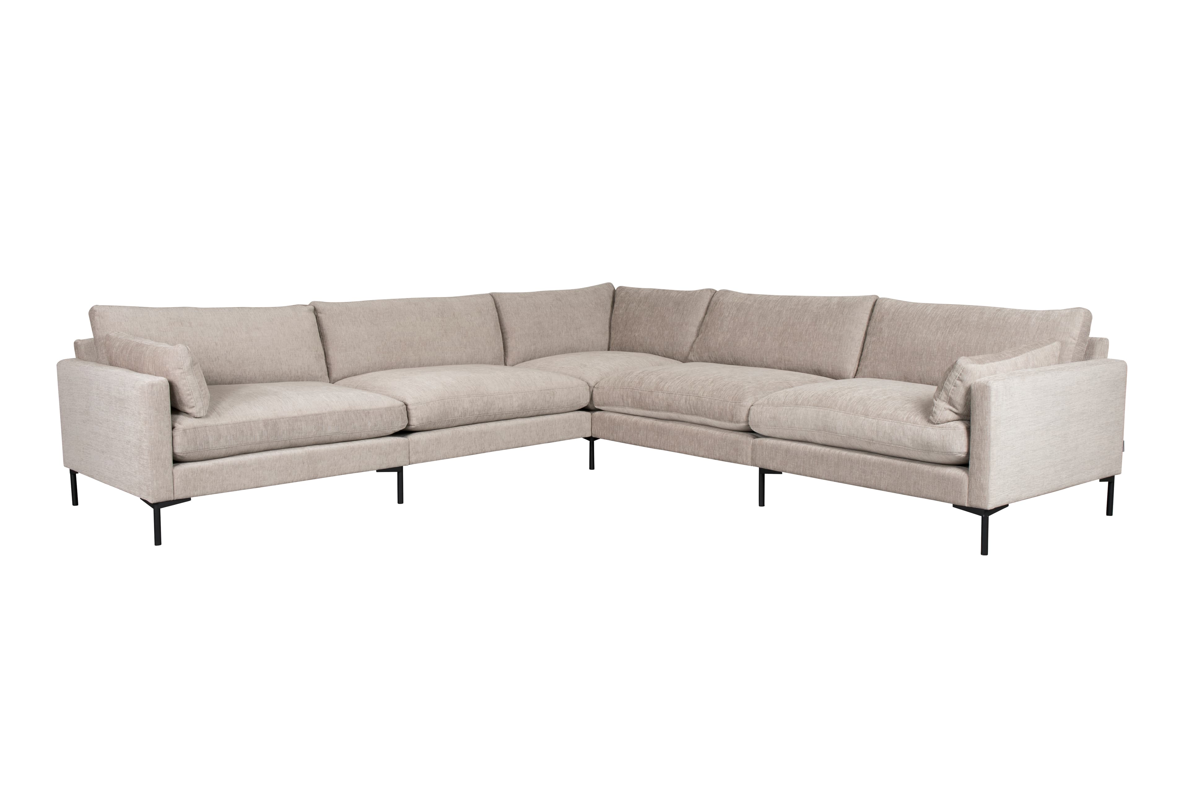 ZUIVER Sommar 7-sits hörnsoffa - ribbad polyester och stål