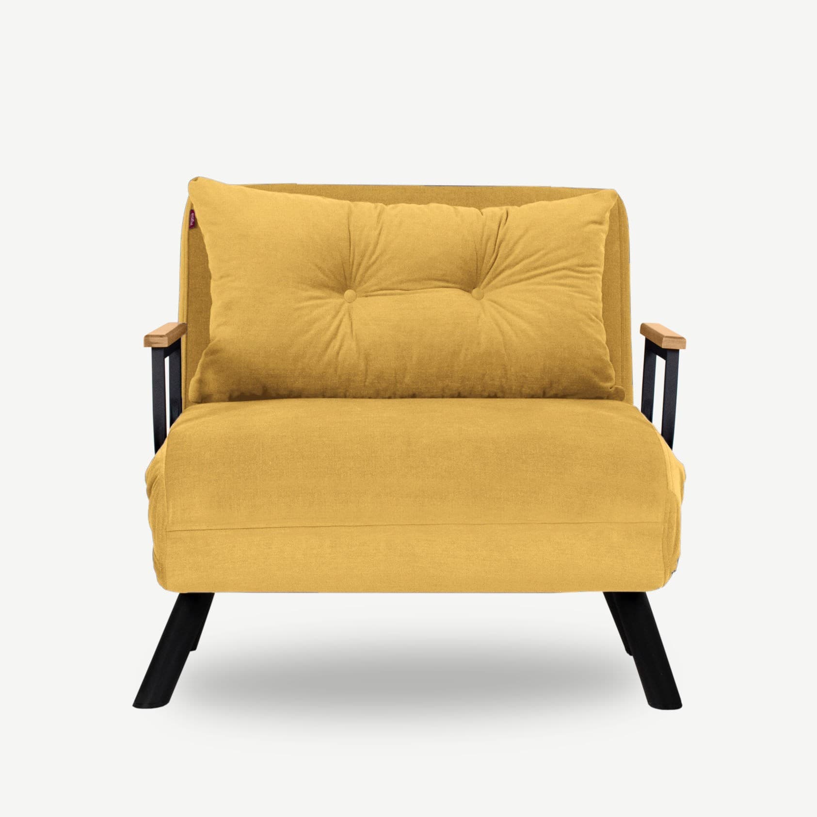 NORDVäRK Sando Enkel bäddsoffa - senap polyester och metall (175x60)