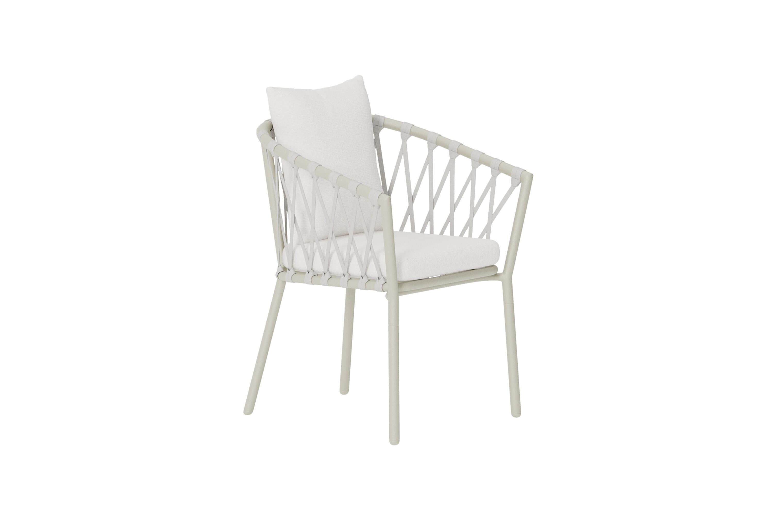 VENTURE HOME Linos Matstolar 2-pack - Beige Stål / Vit Bouclé