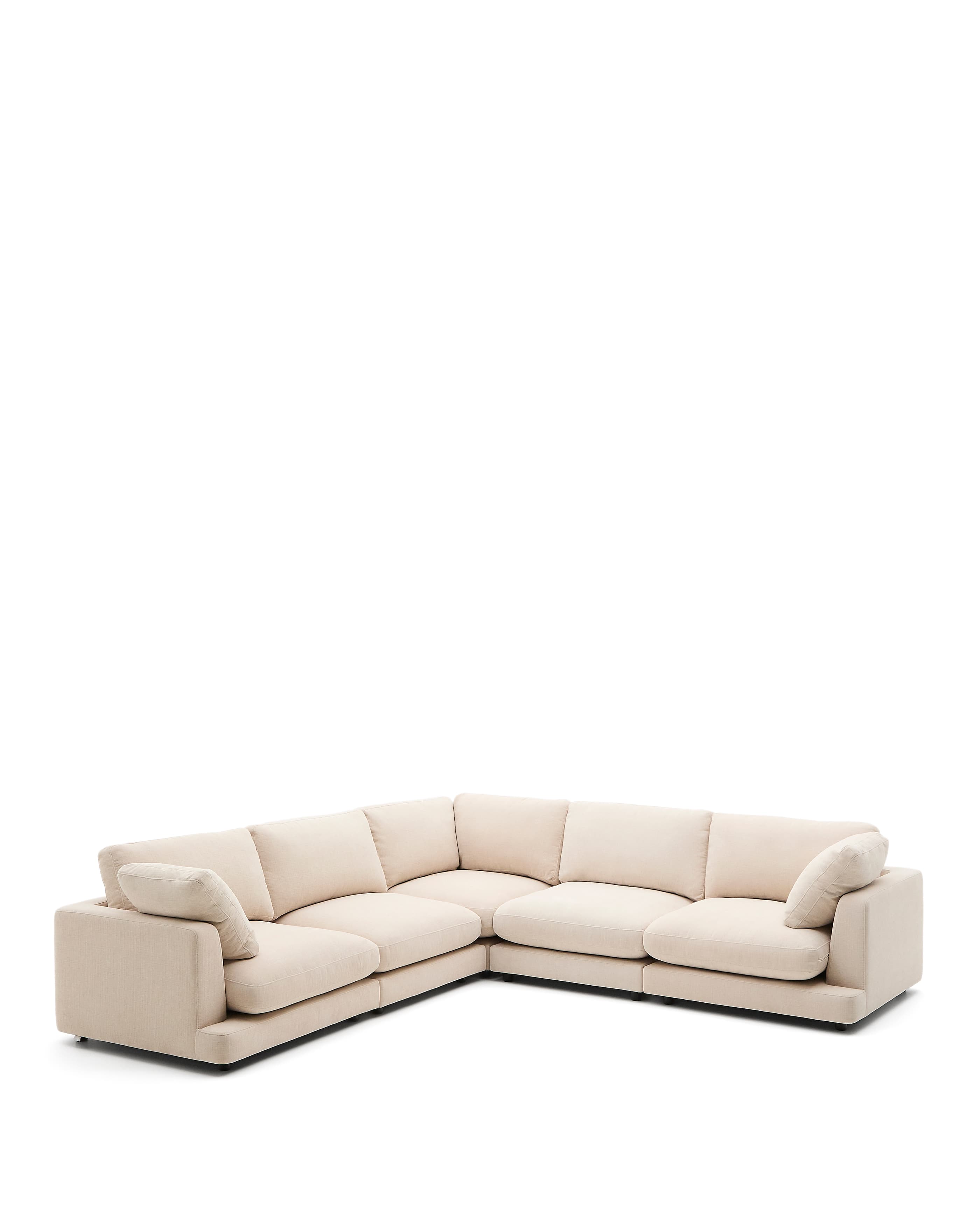 KAVE HOME Gala hörnsoffa 6-sits i beige chenille FSC Mix Credit 300 x 300 cm