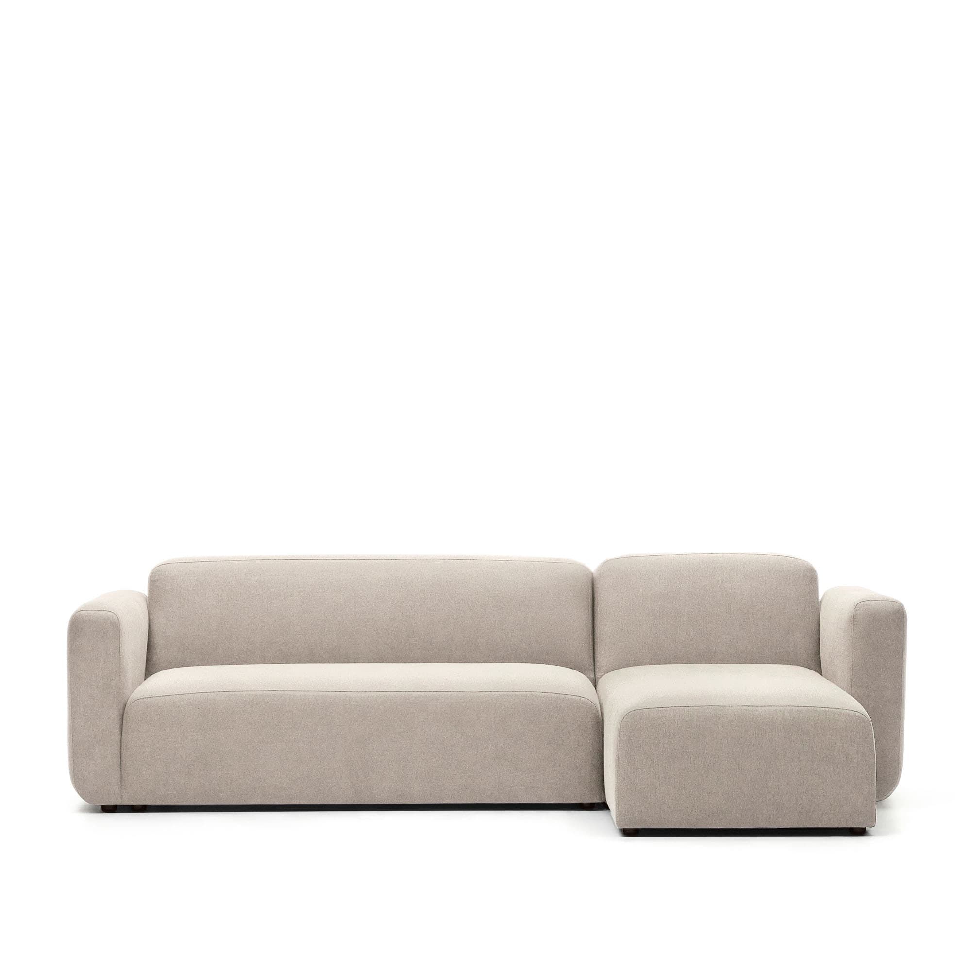 KAVE HOME Neom 3-personers modulsoffa, höger/vänster schäslong i beige, 263 cm