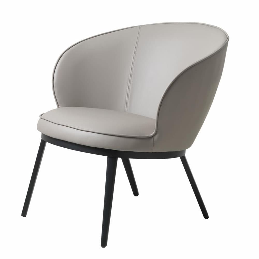 UNIQUE FURNITURE Gain Fåtölj - Taupe Konstläder och Svart Metall