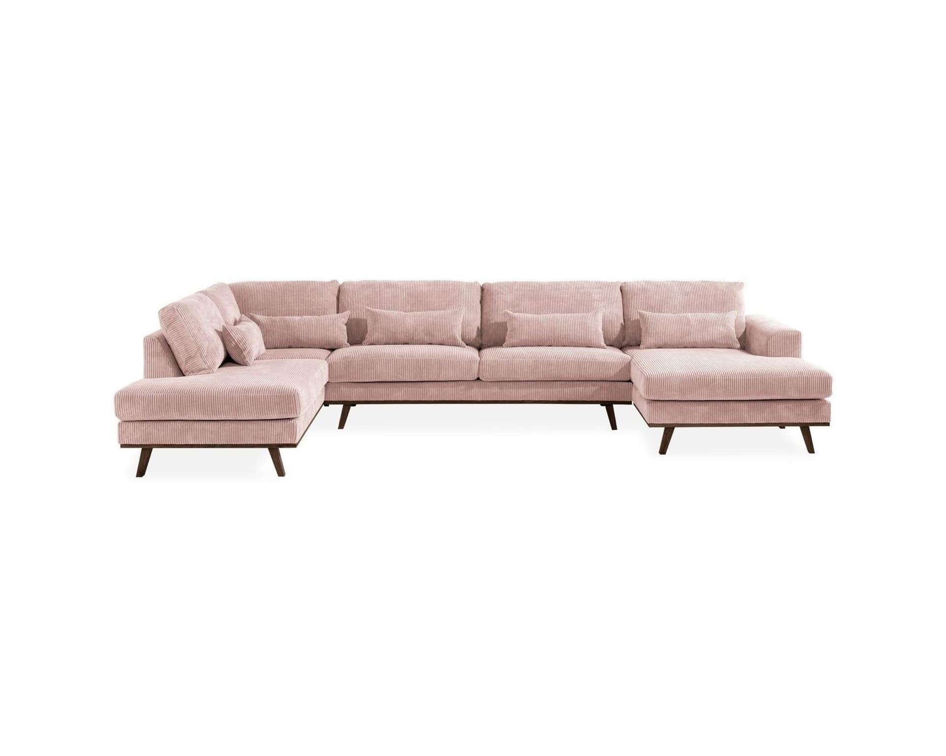 Scandinavian Choice Copenhagen 5-sits U-formad soffa i rosa Manchester-tyg