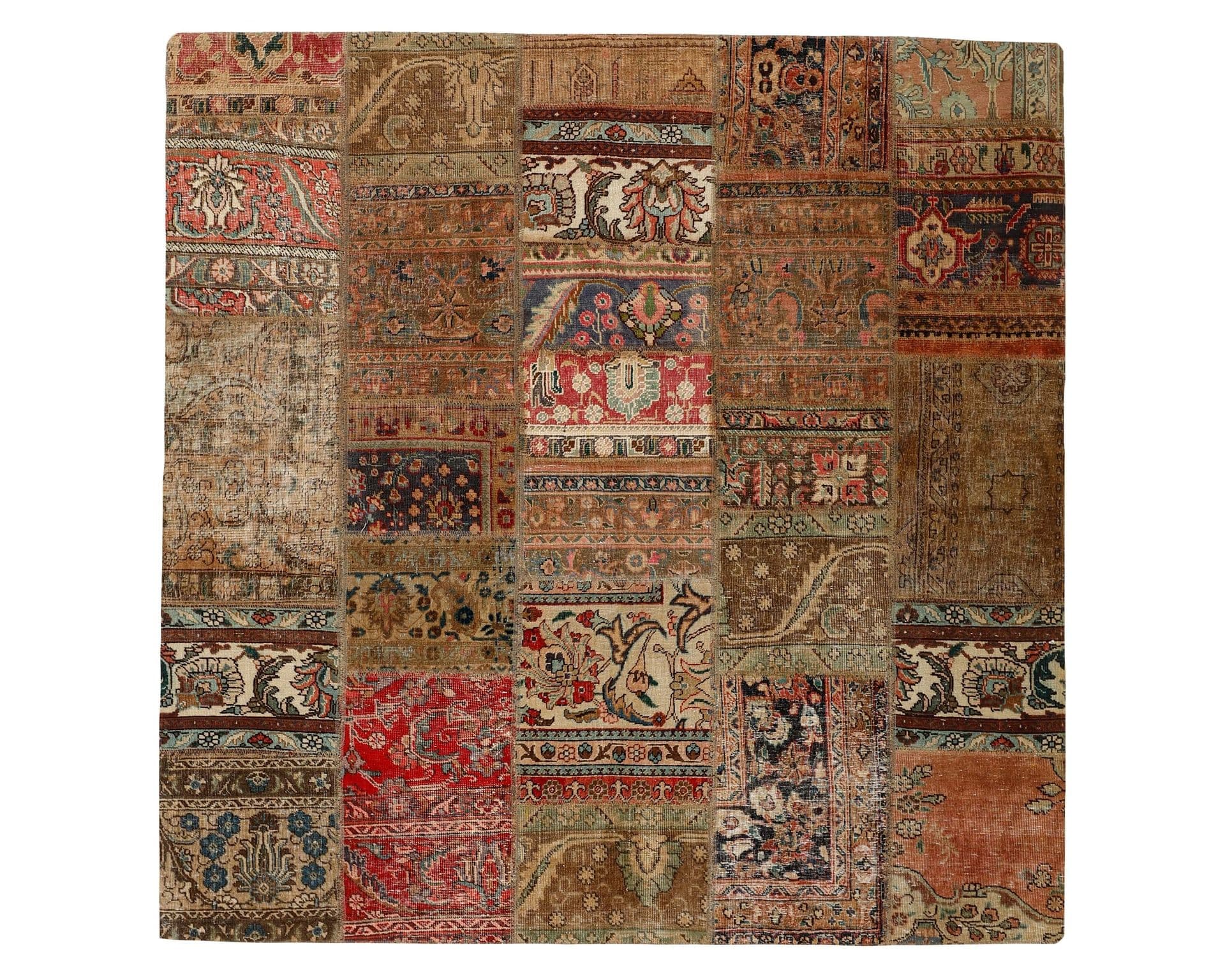 Vintage Patchwork orientalisk matta 205 x 204 cm