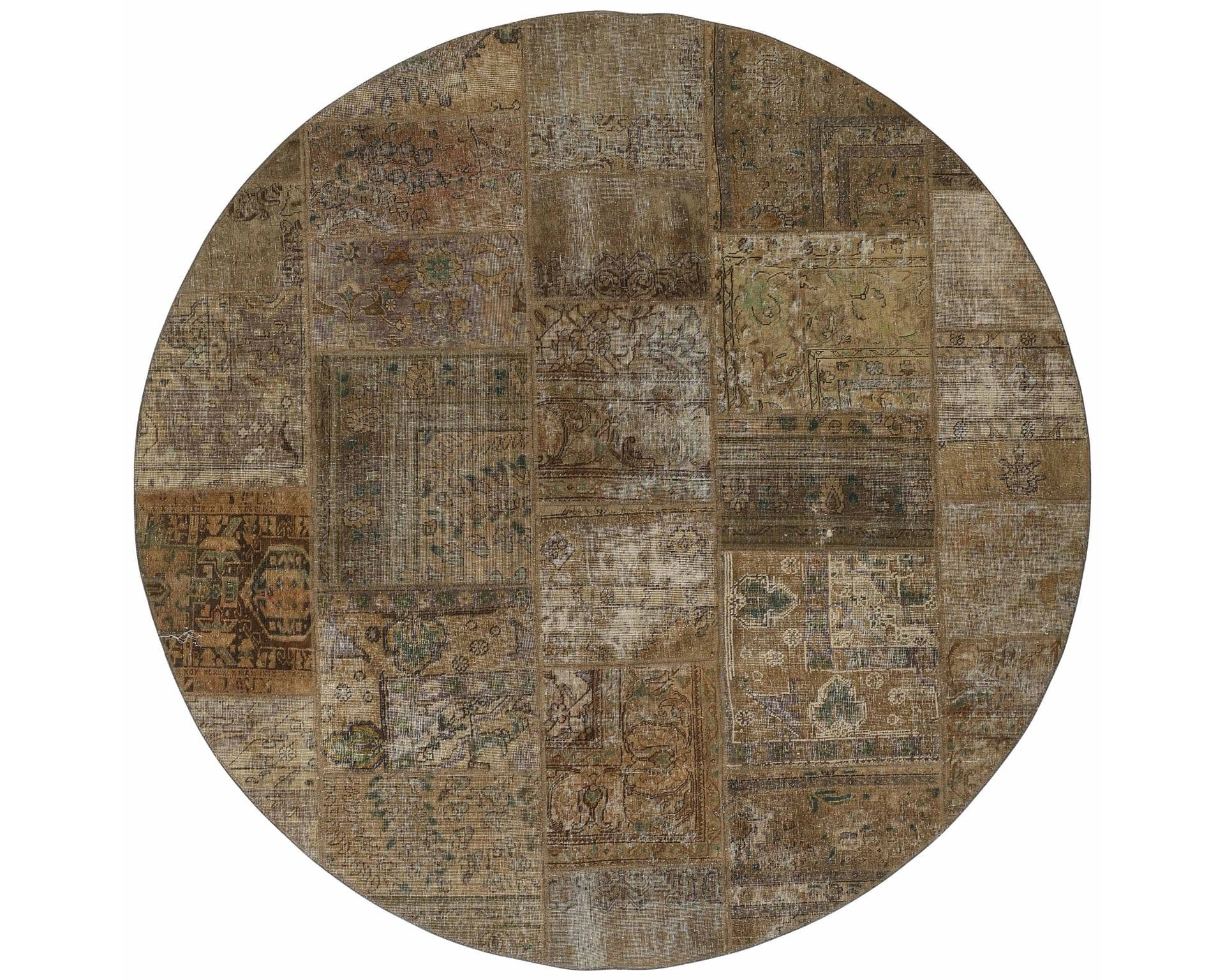 Vintage Patchwork orientalisk matta ø 250 cm