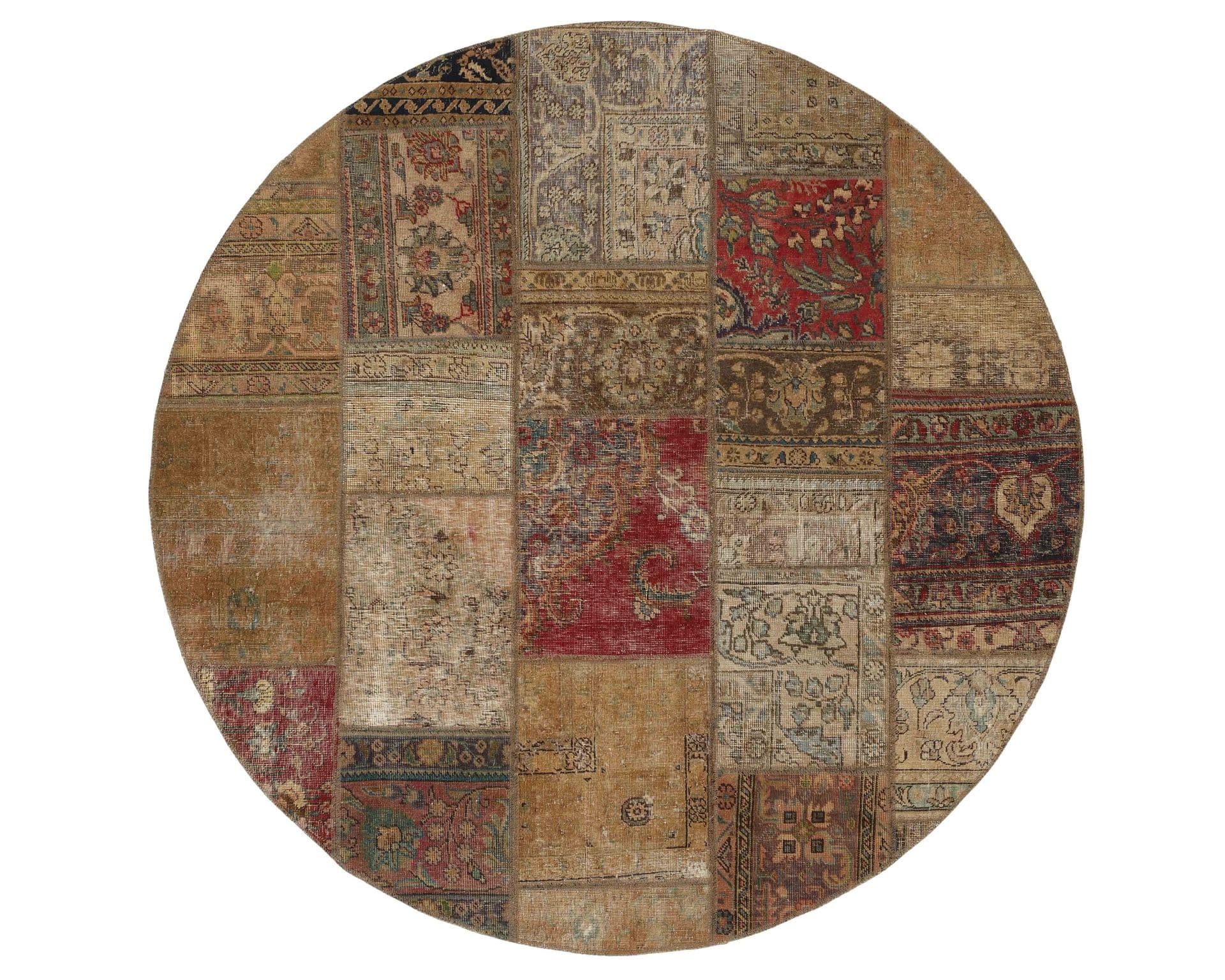 Vintage Patchwork orientalisk matta ø 200 cm