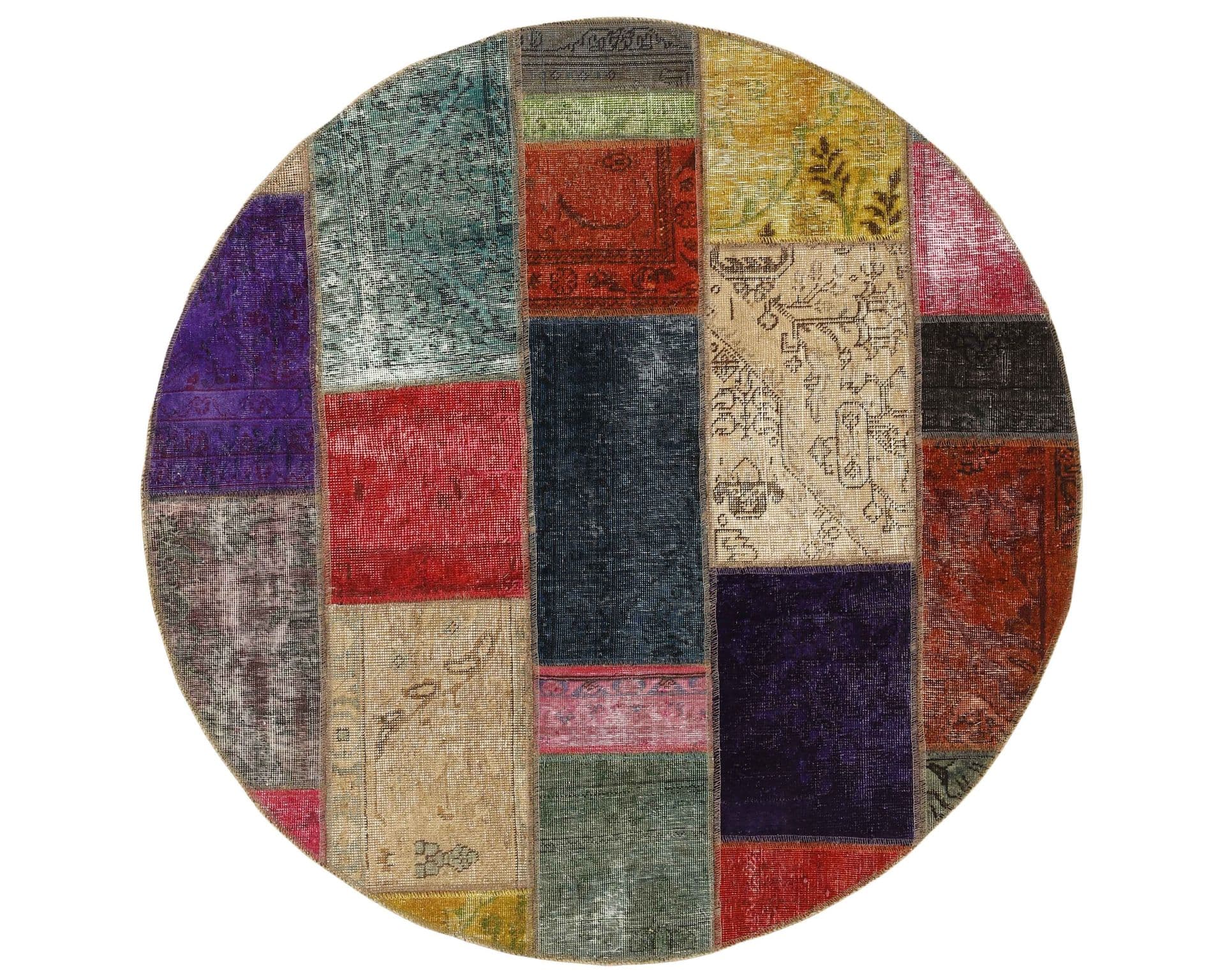 Vintage Patchwork orientalisk matta ø 150 cm