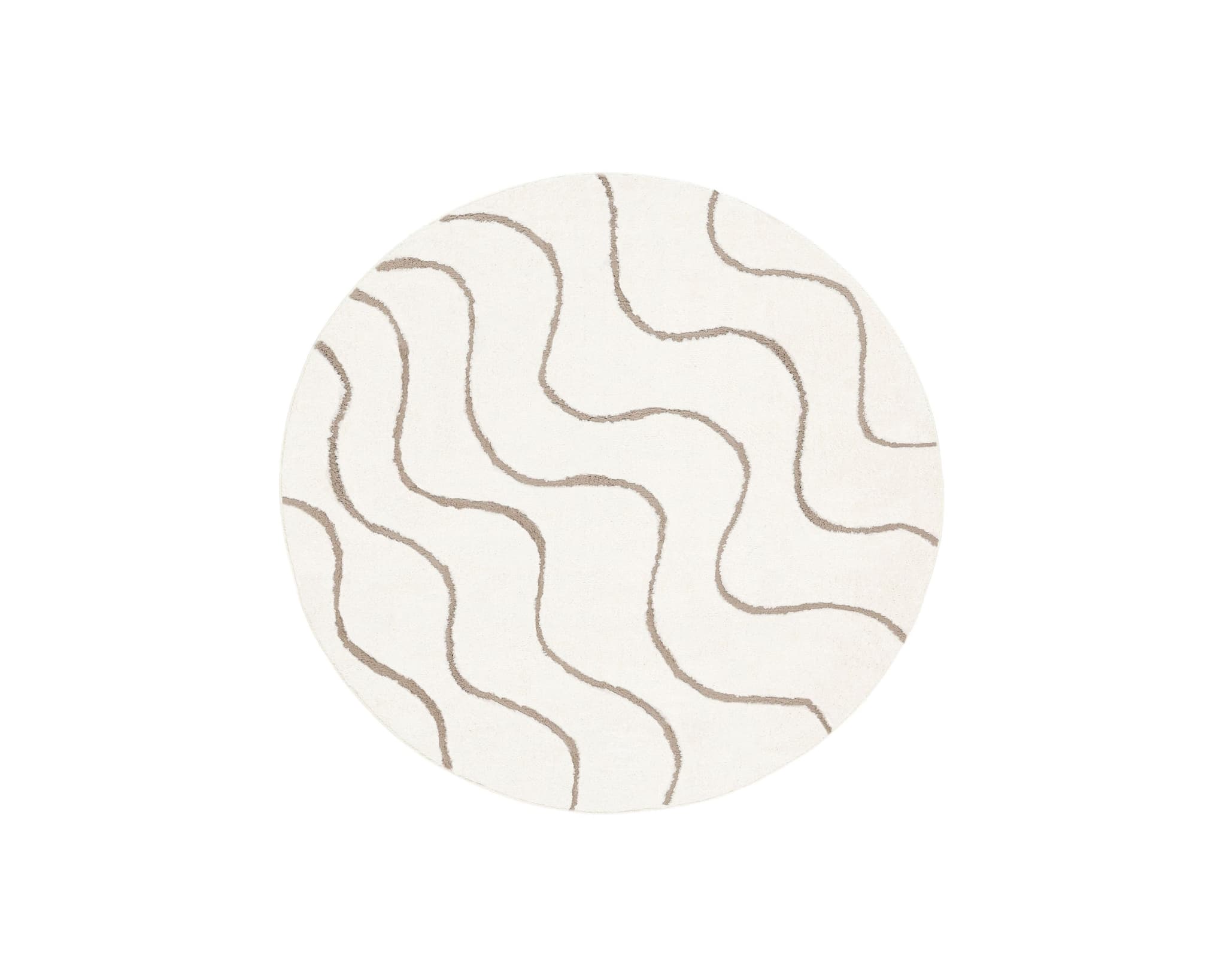 Rugvista Whisper matta ø 200 cm vit / beige