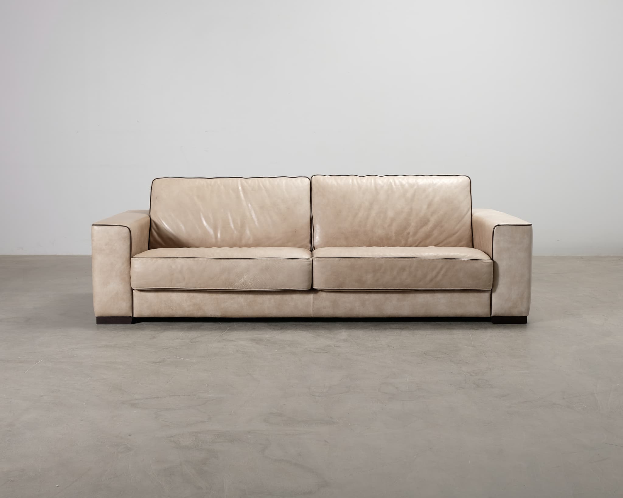 Boknäs 2,5-sits lädersoffa beige