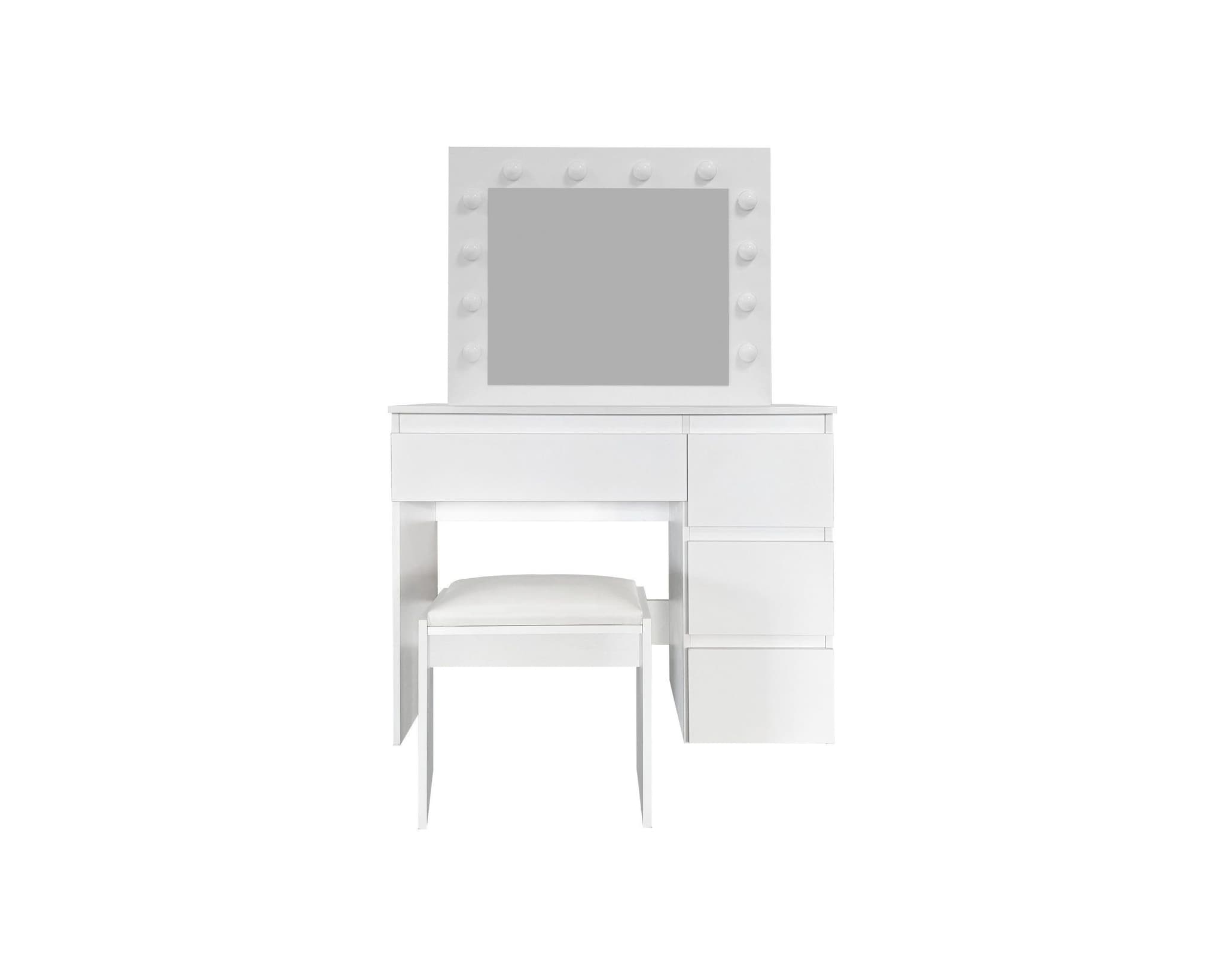 Glow sminkbord med stol vit