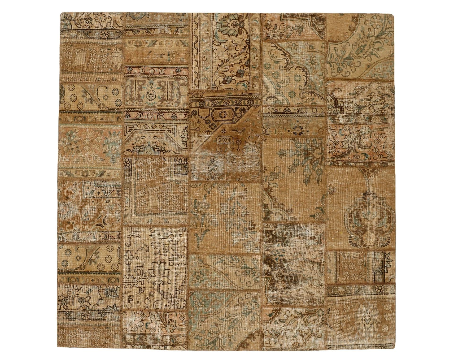 Vintage Patchwork orientalisk matta 201 x 201 cm