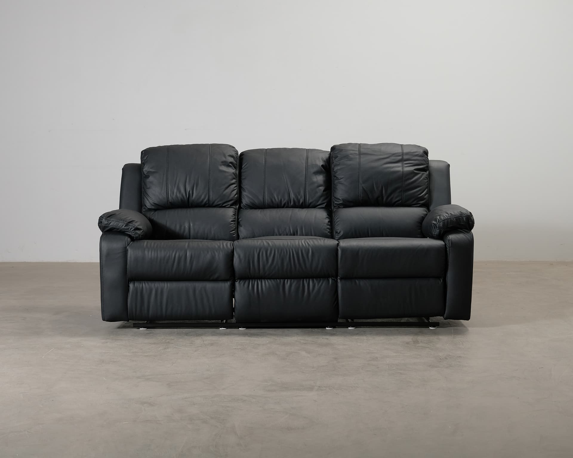 Norbo 3-sits reclinersoffa konstläder svart