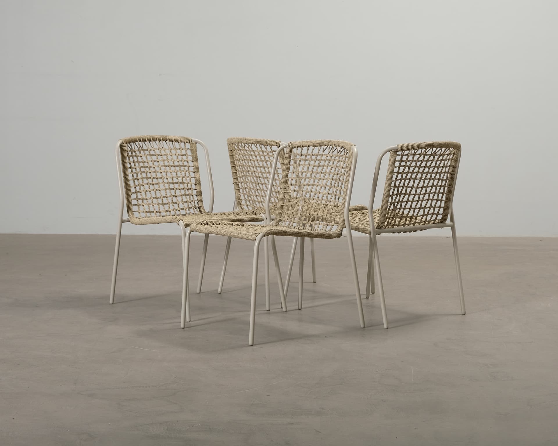 Trädgårdsstol beige, set om 4