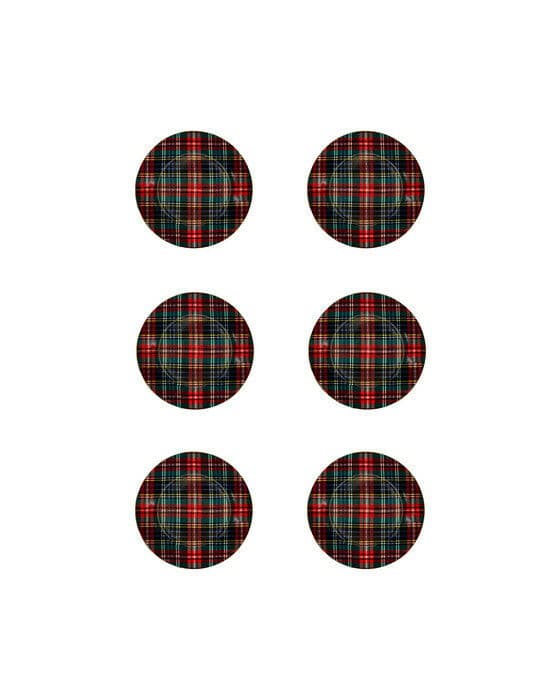 Normandie assiett röd/grön 6-pack