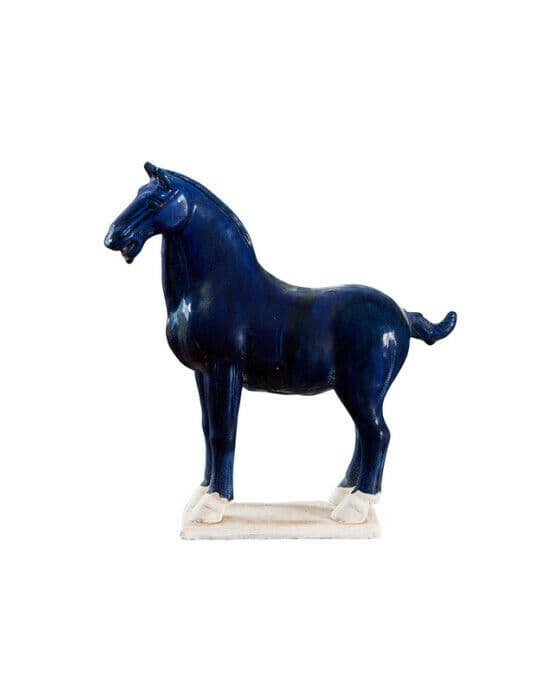 Tang häst skulptur blå