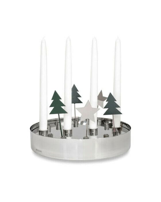 Jubel adventsljusstake silver